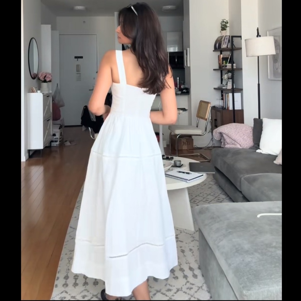 Reformation Everett Linen Dress in White - Picture 6 of 10